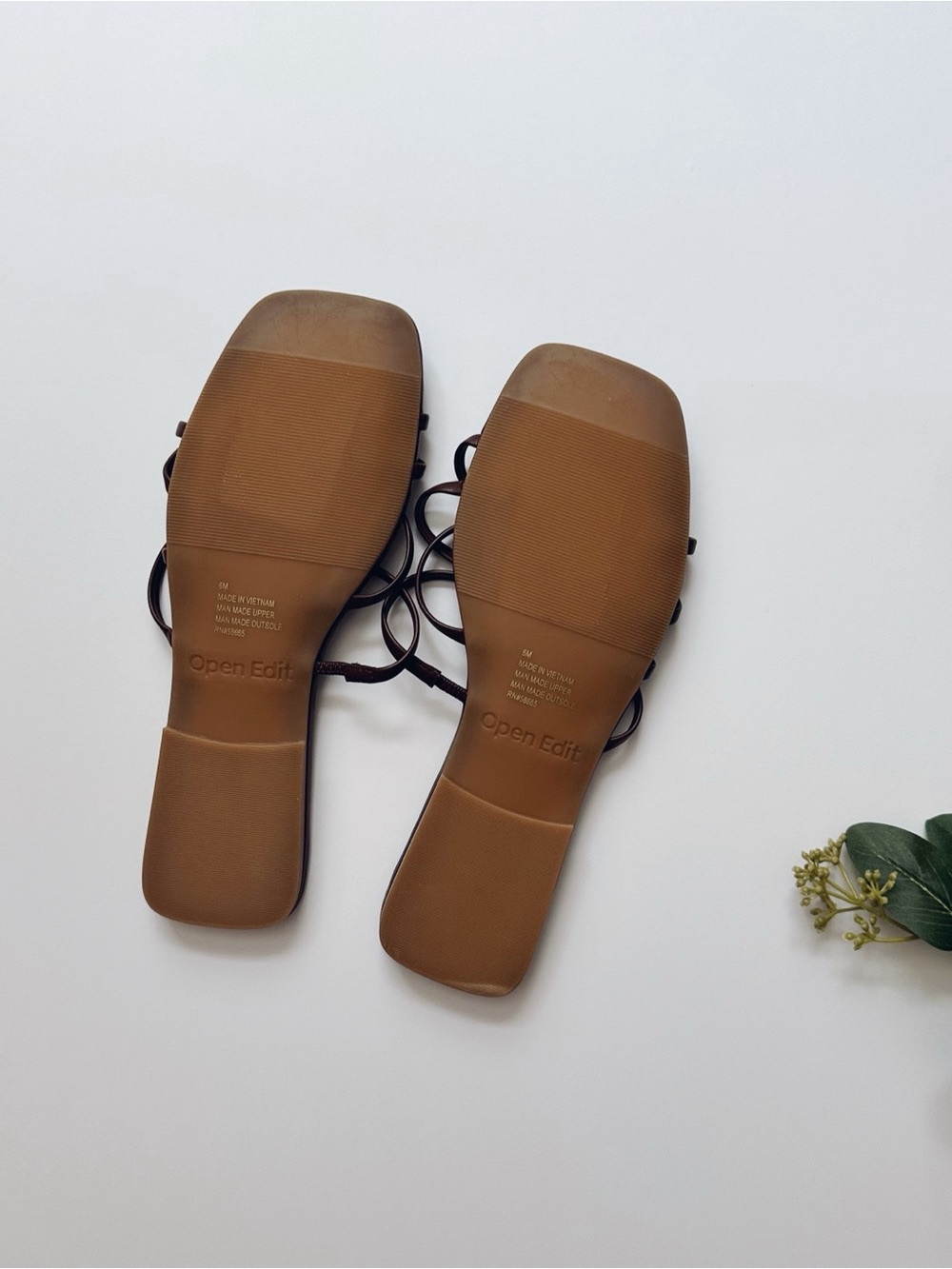 Open Edit Korva Slide Sandal In Brown - Picture 5 of 6